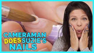 Husband Does My Nail 😳Crash Course Sculpting Acrylic Nails! screenshot 4