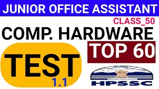 HPSSC JOA IT POST CODE 817 || TOP 60 QUESTIONS || 2ND PART || COMPUTER HARDWARE || VERY IMPORTANT ||
