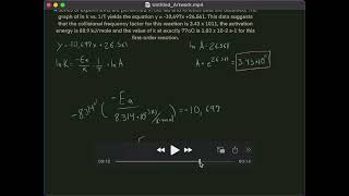 Kinetics Problem 2a Chemistry 142