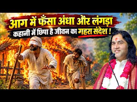 आग में फँसा अंधा और लंगड़ा... कहानी में छिपा है जीवन का गहरा संदेश! Shri Devkinandan Thakur Ji