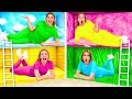 Secret Room Under the Bed Four Colors Challenge | Prank Wars by Funny Funny