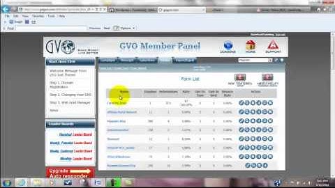 GVO software demonstration setting up an autoresponder - Dave Gardner