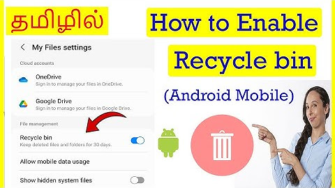 How to Enable Recycle bin in Android Mobile Tamil | VividTech