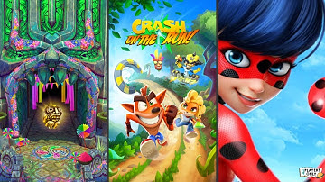Temple Run ‪2 👨‍🚀 Vs Crash Bandicoot: On the Run‪! 💣 Vs Miraculous Ladybug & Cat Noi‪r🐞