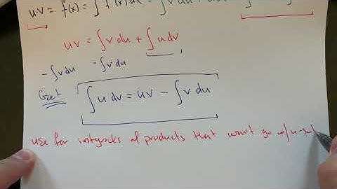MA 250 Sec 8.2 Integration By Parts Intro