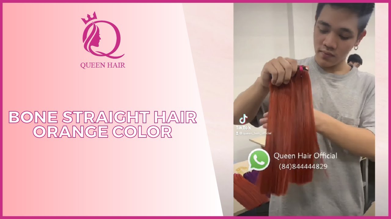 Bone Straight Hair Orange Color QUEEN HAIR FACTORY YouTube