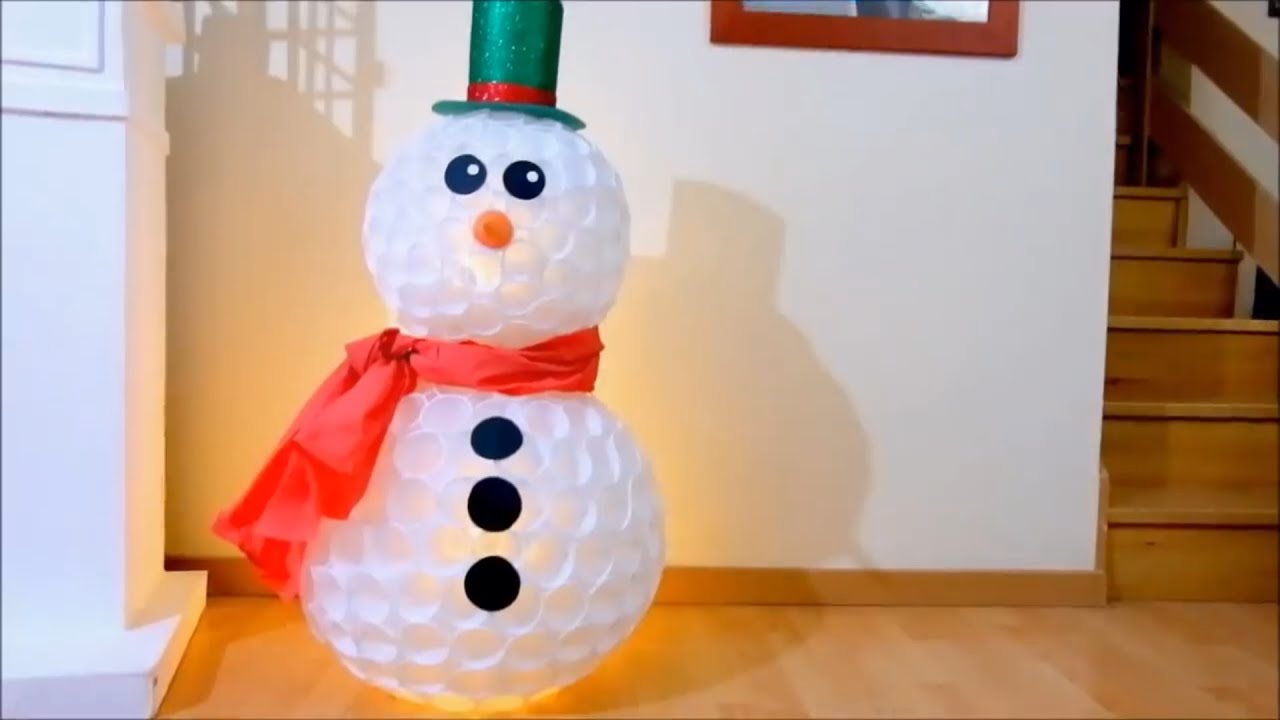 Amanecer Odia Automático Muñeco de nieve con vasos de plástico para decorar en NAVIDAD #SHORTS -  YouTube