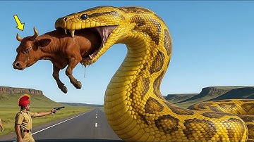 Brave Heroes Save Hyperactive Mother Cow from Giant Python’s Terrifying Attack 🐍