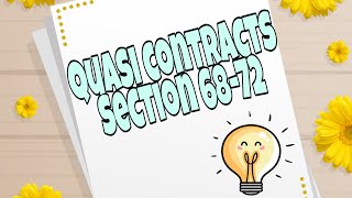 QUASI CONTRACT (SECTION 68-72)