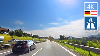 MUNICH TO SALZBURG AUSTRIA  Fast Driving on the German Autobahn 4K Driving Video Ultra HD