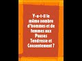 Y a t il le mme nombre dhommes et de femmes aux pauses tendresse et consentement