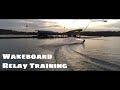 Wakeboard relay training  drone footage