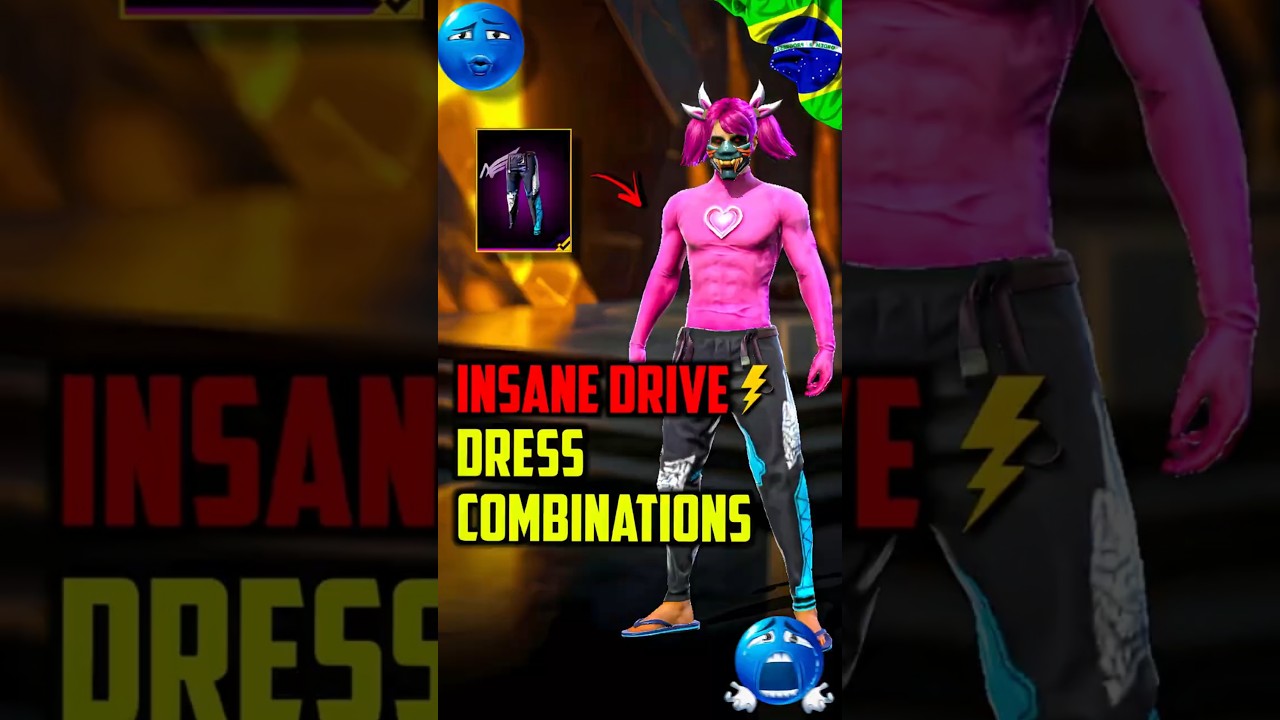 INSANE DRIVE ⚡ DRESS COMBINATION 👺 WITH ANGELIC PANTS 🪽 FREE FIRE 🔥