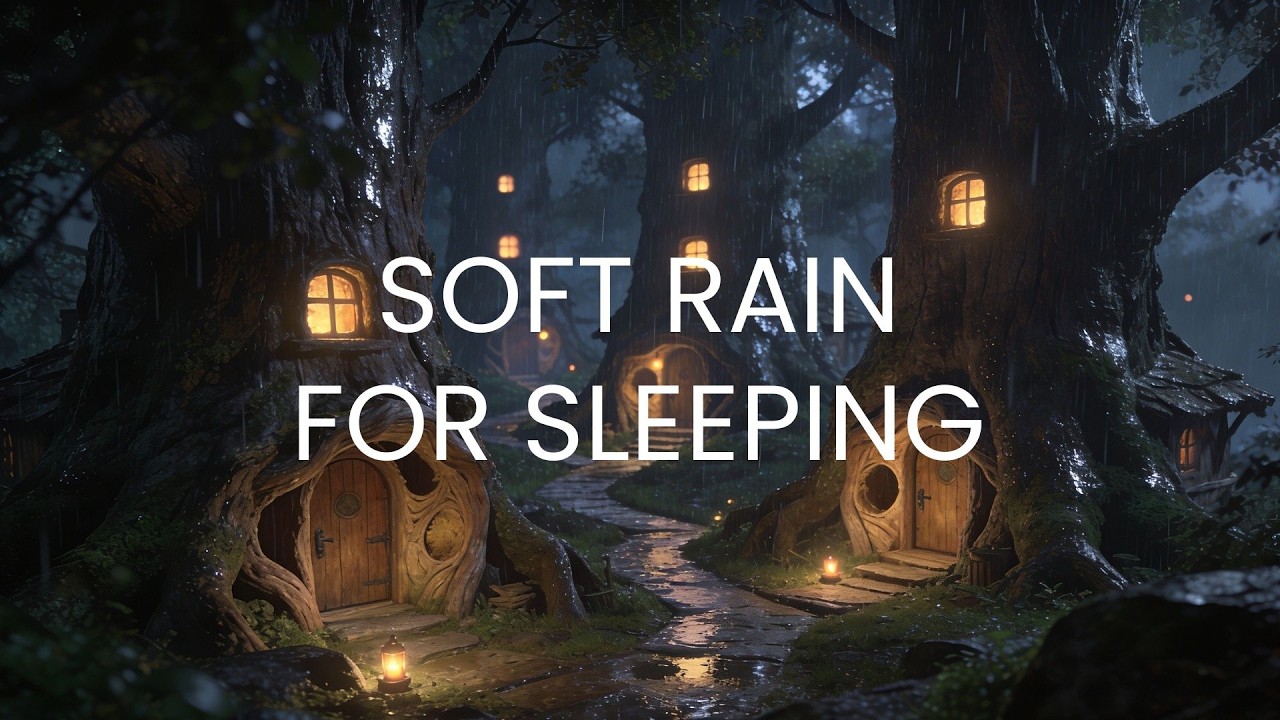 Sleep Instantly with Gentle Rain in a Magical Forest | Dark Screen for Insomnia Relief