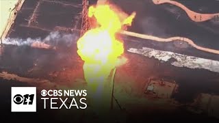 Pipeline fire continues burning in Houston area