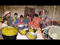 Dharme family  having dinner after weaving bamboo basket ruralnepall