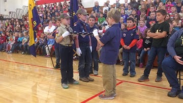 Flag folding ceremony -- Fremont Cub Scout Pack 3186
