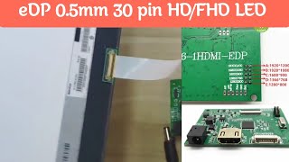 eDP 30 Pin Ultra Laptop Screen LCD Controller Board HDMI 12V Supply Jumper Selection Resolution