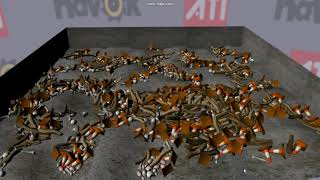 ATI  Havok Physics Demo Vortex from 2007 - Crossfire GPU with 3 GFX cards and physics