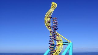 Wicked Twister Roller Coaster Back Row POV Cedar Point Intamin Impulse Double Twist Inverted Launch screenshot 5
