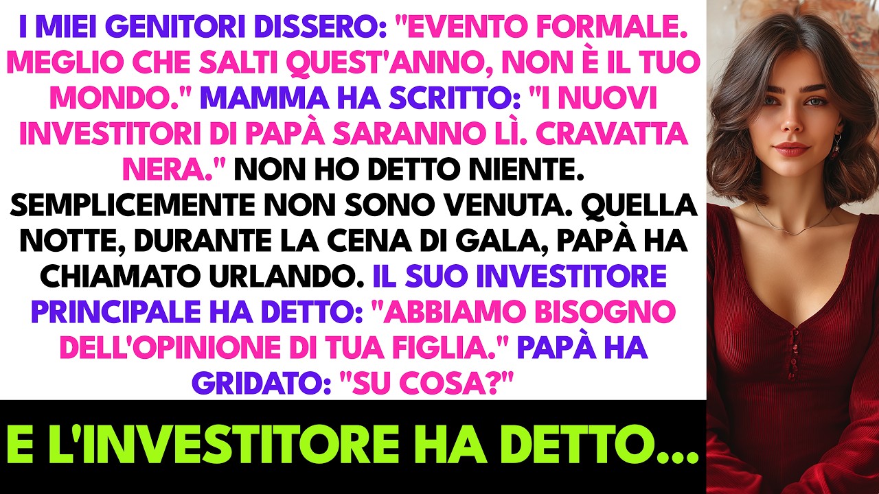 Avevo già l’abito blu notte appeso nell’armadio, con il cartellino del prezzo ancora attaccato, quando mia madre mi scrisse: “Questi investitori sono molto tradizionali. È meglio se quest’anno...