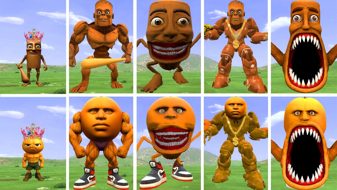 ALL NEW EVOLUTIONARY FORMS OF TUNGTUNG SAHUR MONSTER VS ODINDUN ODINDIN MONSTER IN GARRY'S MOD!