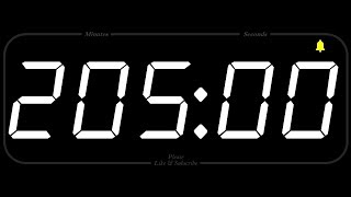 205 MINUTE  TIMER & ALARM  1080p  COUNTDOWN