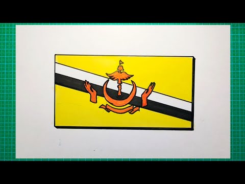 Cara menggambar bendera brunei darussalam