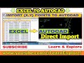 How to import X Y coordinates from Excel to AutoCAD direct! (English)