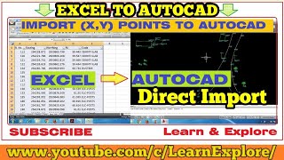 How to import X Y coordinates from Excel to AutoCAD direct! (English) screenshot 1