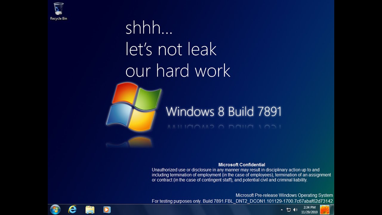 Taking a look at Windows 8 Build 7891 - YouTube