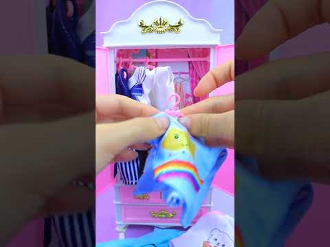 Unboxing clothes for barbie #shorts