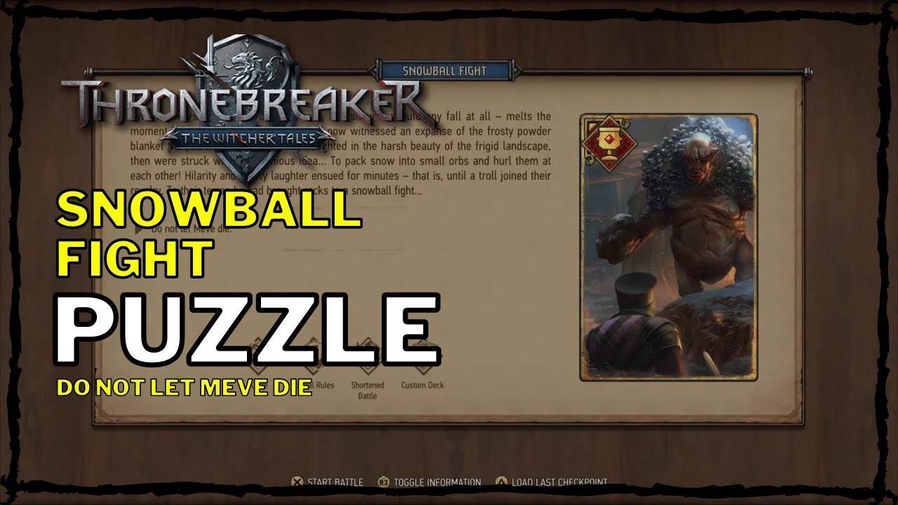 Thronebreaker: The Witcher Tales - Snowball Fight Puzzle [Do not let Meve die] (Mahakam)