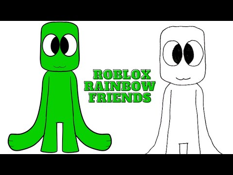 HOW TO DRAW GREEN from ROBLOX RAINBOW FRIENDS  como dibujar a green de roblox  rainbow friends 