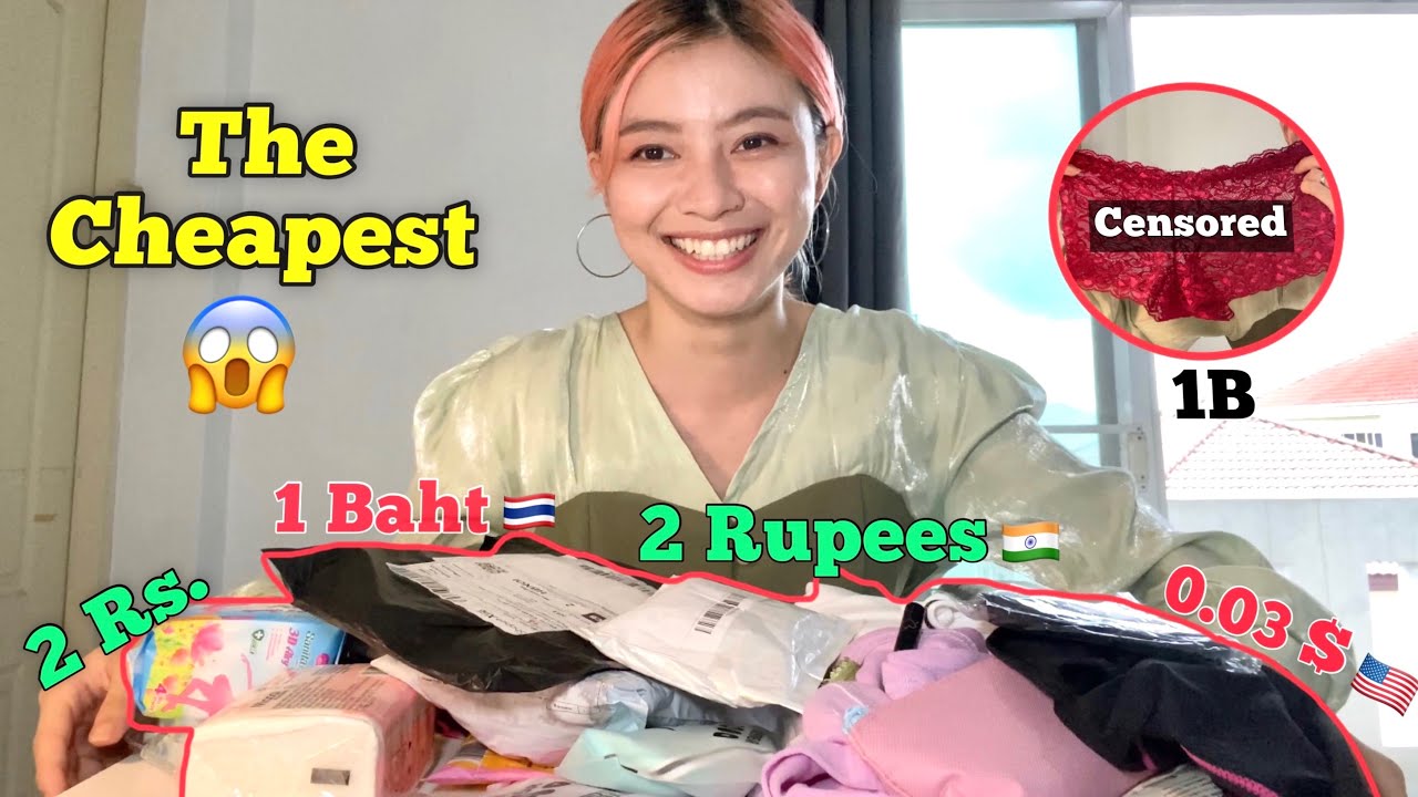 I bought all the cheapest items for 1 Baht/ 2 Rupees/0.03cent$😱 Review