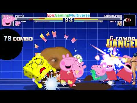 Peppa Pig Crew VS Dark Matter And Annoying Orange And SpongeBob In A MUGEN Match / Battle