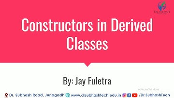 #C++: Constructors in Derived Classes in C++ | Lecture 24 | in Gujarati | By Jay Fuletra