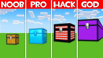Minecraft Battle: SECRET CHEST BUILD CHALLENGE - NOOB vs PRO vs HACKER vs GOD in Minecraft!