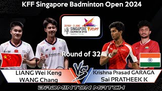 LIANG Wei Keng /WANG Chang vs Krishna Prasad GARAGA /Sai PRATHEEK K | Singapore Badminton Open 2024