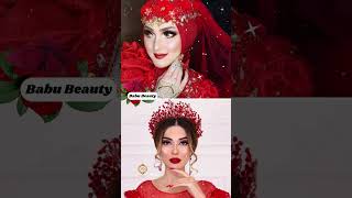 Hijab Bridal Makeup❤️ VS Stylish Bridal👰🏼 Makeup Look #shorts #viral #ytshorts #trend @babubeauty821