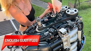: Replacing timing belt Yamaha outboards F90 F100 F115 | Wymiana rozrzadu