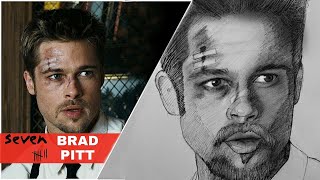 Drawing BRAD PITT - How To Draw Brad Pitt ? - Brad PITT