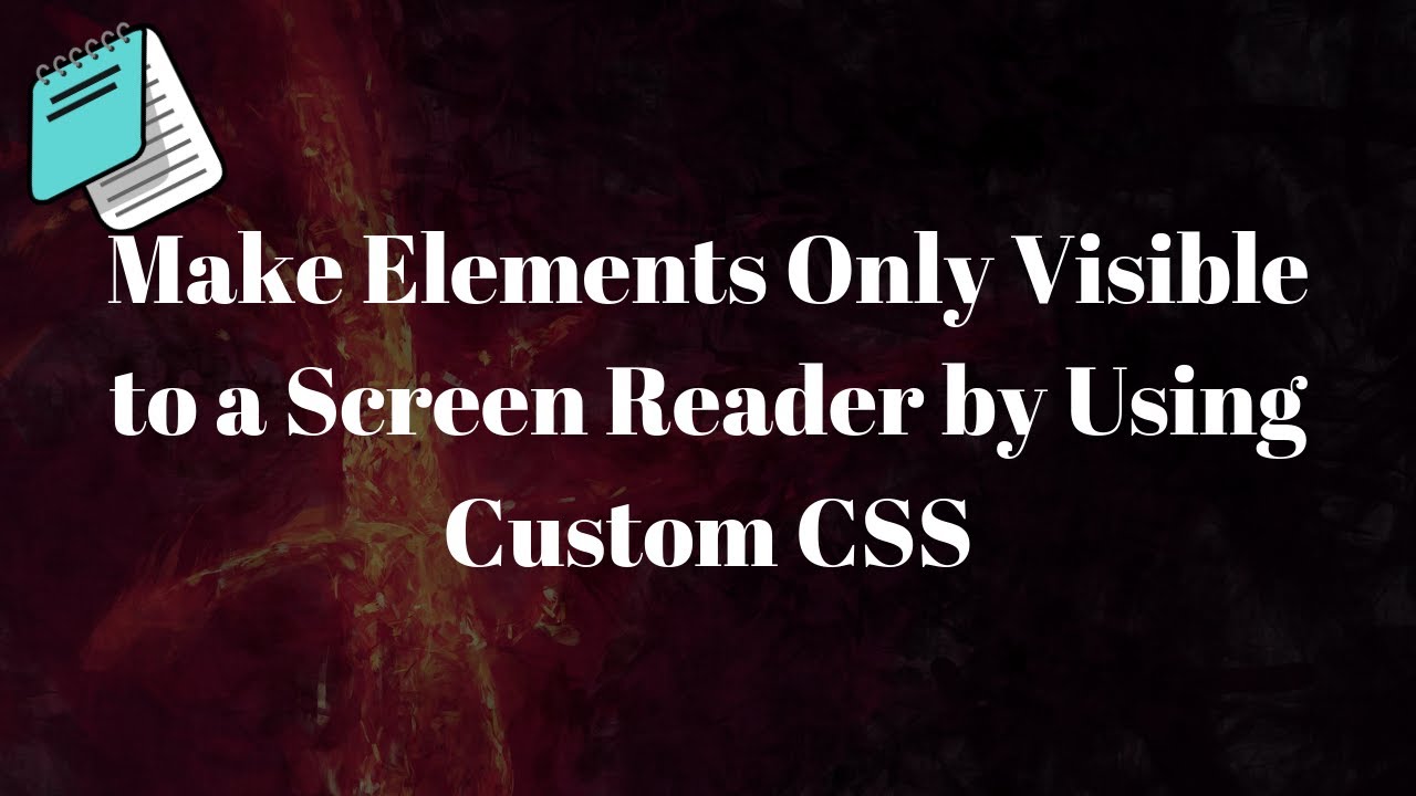 freeCodeCamp, Make Elements Only Visible to a Screen Reader by Using Custom CSS, Accessible Website - YouTube freeCodeCamp, Make Elements Only Visible to a Screen Reader by Using Custom CSS, Accessible Website - YouTube