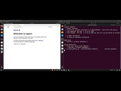 Failover demonstration in corosync cluster