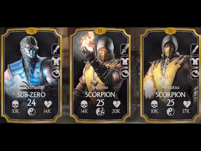 Mkx mobile my 3 new characters inferno scorpion ninjutsu scorpion. 