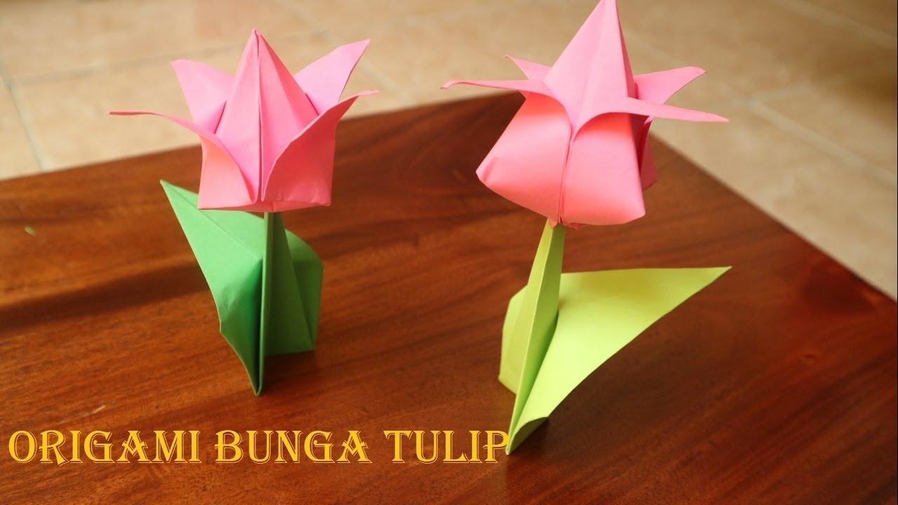  Ide  kreatif bunga tulip dari kertas  origami  tutorial 
