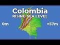 Colombian Andes and Amazon Basin 🇨🇴 - Rising Sea Level(4K)⛰️ #geography #map #colombia #sealevelrise