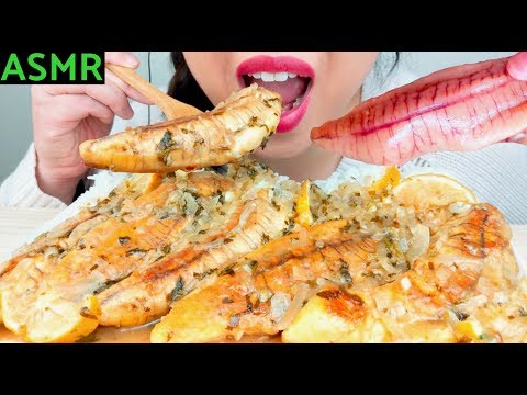 ASMR FRESH FISH EGGS in BEURRE BLANC SAUCE (+recipe) 먹방 *No Talking* suellASMR