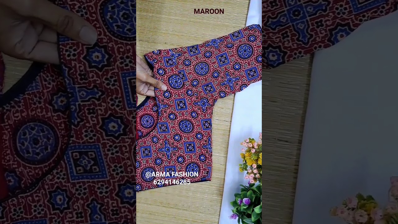 Fancy ajrakh blouse♥️ order now 6294146285👌 