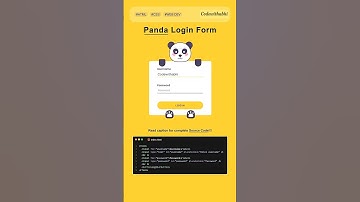 Panda Login Form For Websites #trending #youtubeshorts #shorts #coding #webdev #login #viralshort